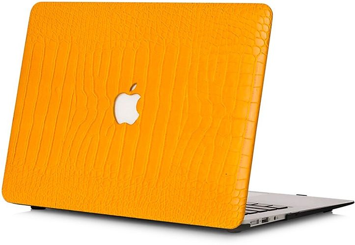 Faux Crocodile MacBook Case - Canary