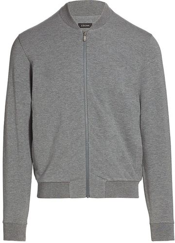 Zip-Front Sweatshirt - Medium Grey Solid - Size XL