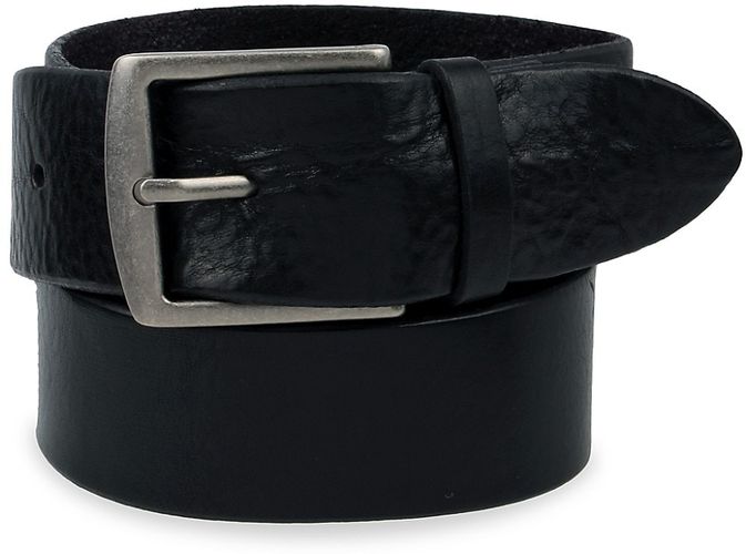 Flat Panel Leather Belt - Black - Size 32