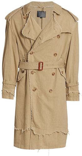 Shredded Trench Coat - Over Dyed Beige - Size XL