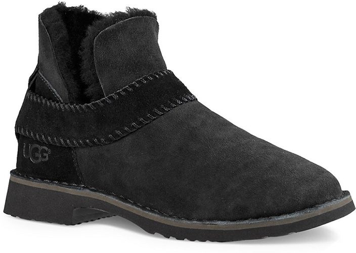 Mckay Sheepskin-Lined Suede Ankle Boots - Black - Size 5