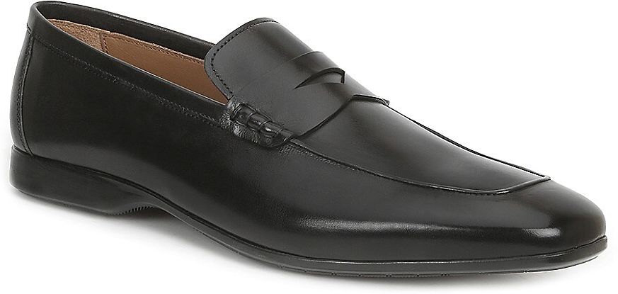 Margot Burnished Calf Penny Loafers - Black - Size 8