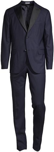 Classic Fit Tonal Wool Tuxedo - Navy - Size 38