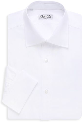 Solid Poplin Dress Shirt - White - Size 17.5