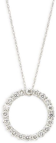 14K White Gold & Diamond Pendant Necklace