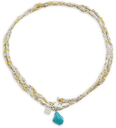 Raki Silvertone & Turquoise Wrap Necklace