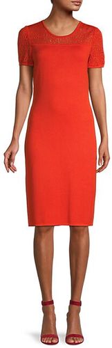 Contrast Knit Sheath Dress