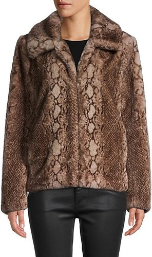 Python-Print Faux Fur Jacket