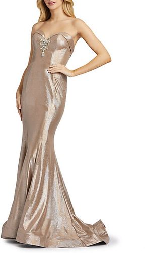 Strapless Shimmer Trumpet Gown