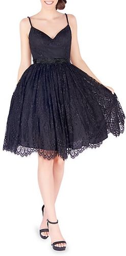 Scalloped Lace Fit-&-Flare Dress