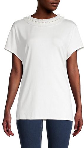Faux Pearl & Bead-Neck Tee