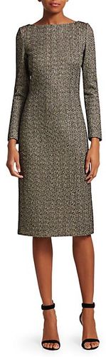 Golden Evening Shimmer Knit Dress