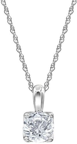 14K White Gold & 1 TCW Lab-Grown Diamond Solitaire Pendant Necklace
