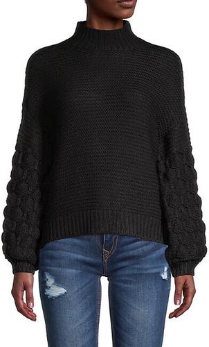 High-Neck Textured Sweater
