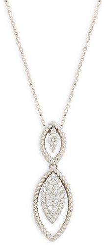 18K White Gold & Diamond Pendant Necklace