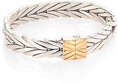 Modern Chain 18K Yellow Gold & Sterling Silver Bracelet