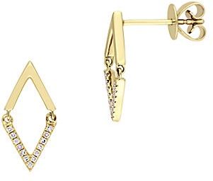 14K Yellow Gold & Diamond Geometric Drop Earrings