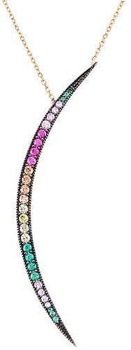 Multi-Color Moon Pendant Necklace