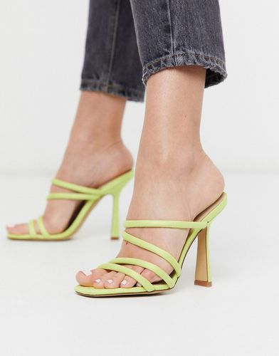 Arianna strappy heel sandal in lime yellow-Green