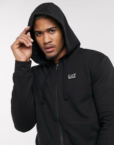 Armani EA7 Core ID rubberised logo hoodie in black