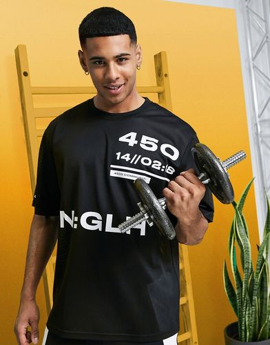 4505 relaxed fit workout t-shirt with print-Black