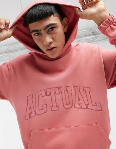set oversized hoodie in faded rose wash with embroidered logo-Pink