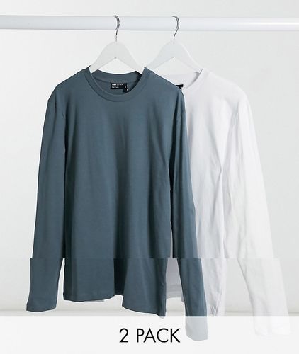 2 pack long sleeve t-shirt with crew neck-Multi