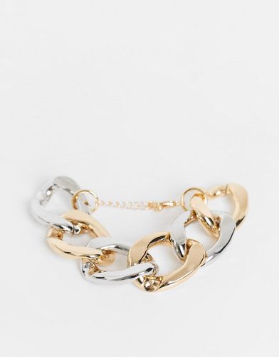 bracelet in chunky design in mixed metals-Multi