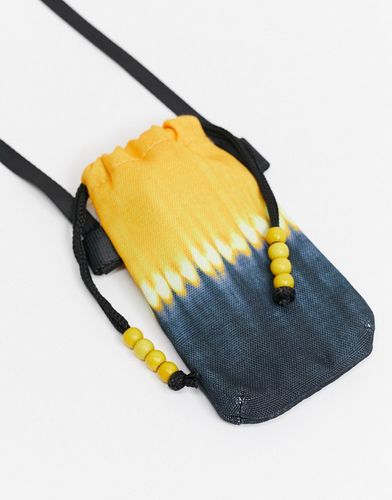 festival neck bag with tie dye print-Navy