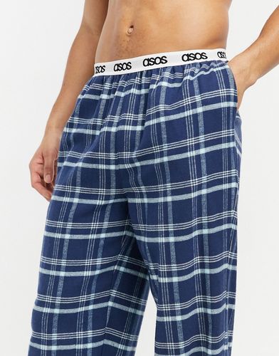 lounge pajama bottoms in brushed check-Blues