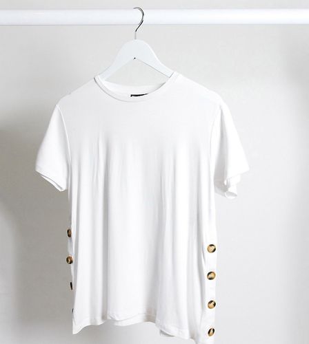ASOS DESIGN Maternity nursing t-shirt with button side in white