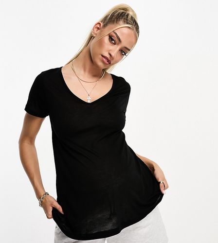 ASOS DESIGN Maternity - T-shirt comoda con scollo a V nera-Nero