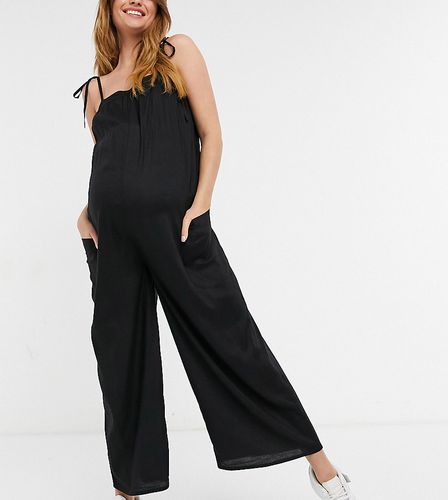 ASOS DESIGN Maternity - Tuta jumpsuit minimal a canottiera con tasca, colore nero