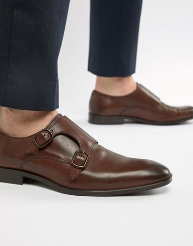 monk shoes in brown leather