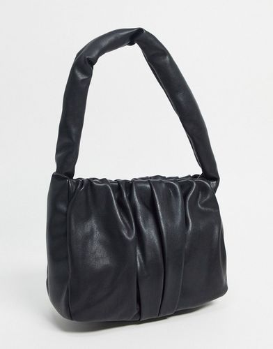 ruched shoulder bag in black