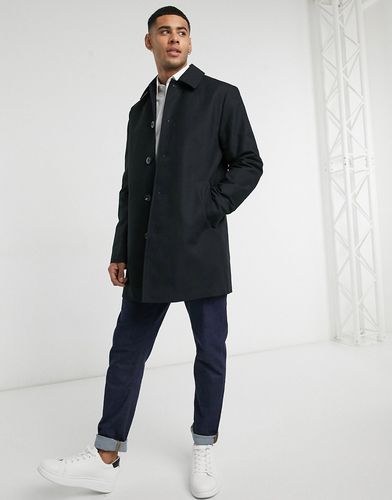 shower resistant single breasted trench coat in black