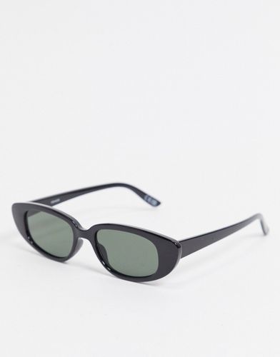 slim cat eye sunglasses-Black