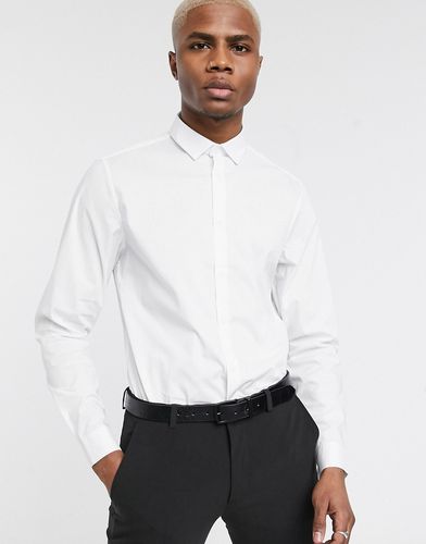 stretch slim fit work shirt in white