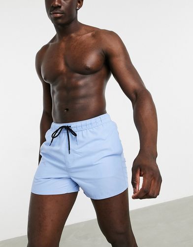 swim short in blue short length