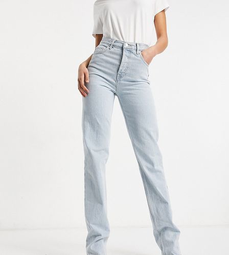 ASOS DESIGN Tall mid rise 90s straight leg jeans in lightwash-Blues