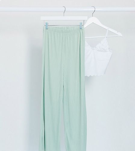 ASOS DESIGN Tall plisse culotte pants in sage-Green
