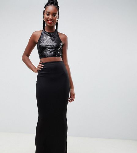 ASOS DESIGN Tall sequin top maxi dress-Black