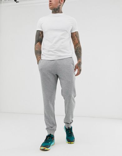 tapered sweatpants in gray marl-Grey
