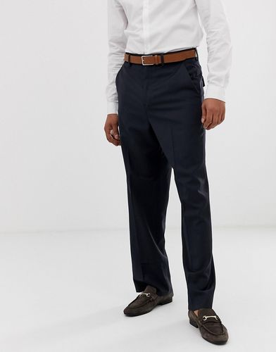 wide leg smart pants in navy 100% wool