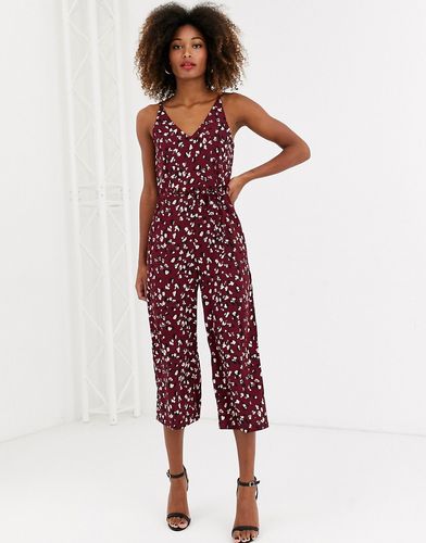 Tuta jumpsuit a pois con gonna pantalone-Multicolore