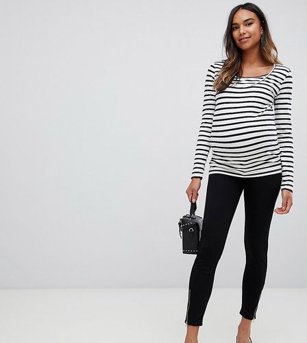 Maternity over the bump legging with zip detail-Black