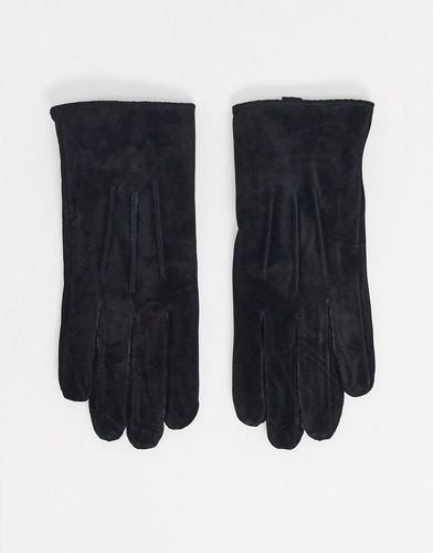 Barney's Originals real suede gloves in black