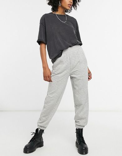 quilted oversized sweatpants in gray-Grey