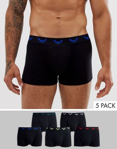 5-pack boxers in black with contrast waistband-Multi