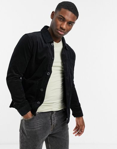 doron worker jacket with pockets in black cord